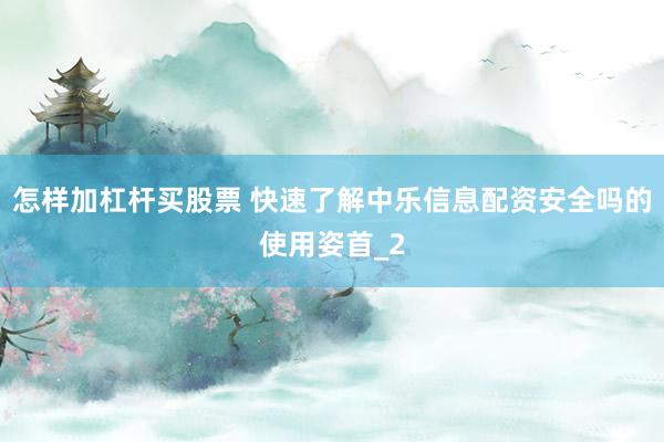 怎样加杠杆买股票 快速了解中乐信息配资安全吗的使用姿首_2